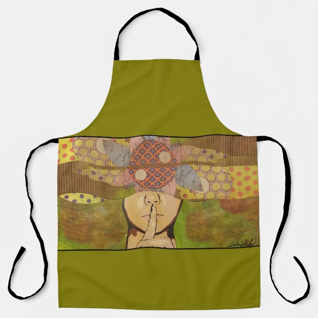 Ssssshhhhh All-Over Print Apron (Front)