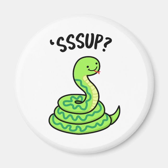 Sssup Funny Hissing Snake Pun  Magnet (Front)