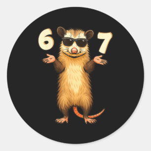Ssum 67 Hand Motion Meme Funny Kids Teens Gen Alph Classic Round Sticker