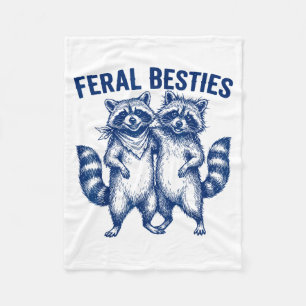 Ssum Feral Ies Matching Friend Twinning Funny Bff  Fleece Blanket