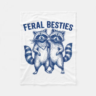 Ssum Feral Ies Matching Friend Twinning Funny Bff  Fleece Blanket