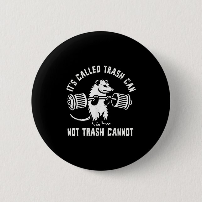 Ssum Ossum Trash Can Trash Cannot Funny Joke Ossum 2 Inch Round Button (Front)