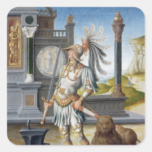 St. Adrian in Armour in an Open Landscape Square Sticker