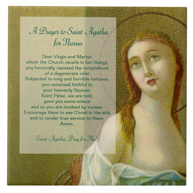 St. Agatha (M 003) Prayer for Nurses Tile (Front)