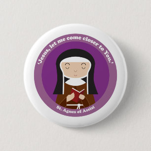 St. Agnes of Assisi 2 Inch Round Button