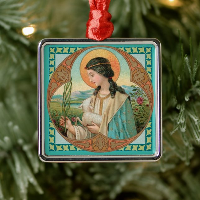 St. Agnes of Rome (BK 006) Metal Ornament (Tree)