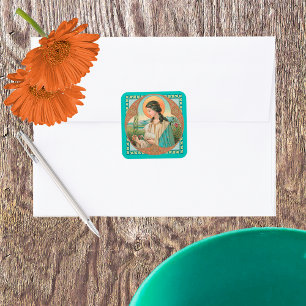 St. Agnes of Rome (BK 006) Square Sticker