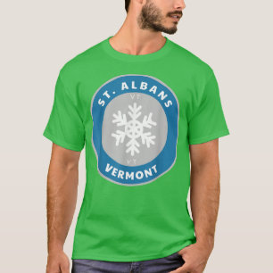 St Albans Vermont VT Winter Snow Snowflake Badge S T-Shirt