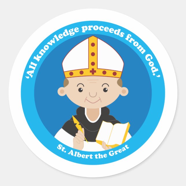 St. Albert the Great Classic Round Sticker (Front)