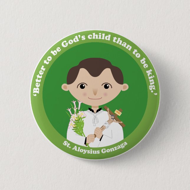 St. Aloysius Gonzaga 2 Inch Round Button (Front)