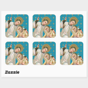 St. Aloysius Gonzaga & Plague Victim (M 006) Square Sticker