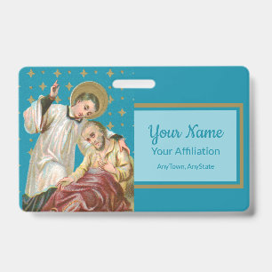 St Aloysius Gonzaga & Plague Victim (Style 2; M06) Badge