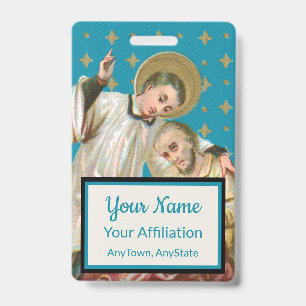 St Aloysius Gonzaga & Plague Victim (Style 2; M06) Badge