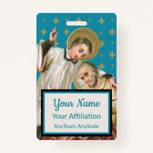 St Aloysius Gonzaga & Plague Victim (Style 2; M06) Badge