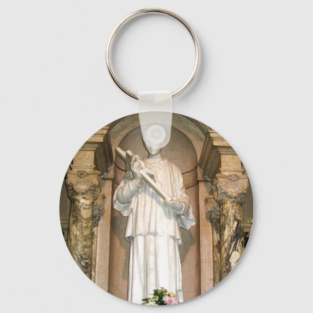 St. Aloysius Gonzaga Statue Keychain (Front)