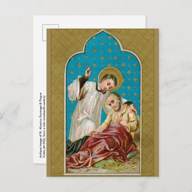 St. Aloysius & Plague Victim (M 006) Postcard (Front/Back)