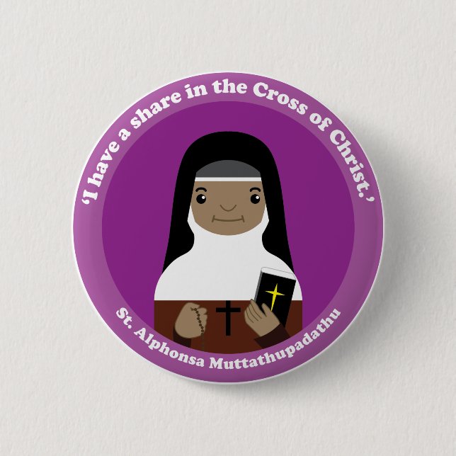 St. Alphonsa Muttathupadathu 2 Inch Round Button (Front)
