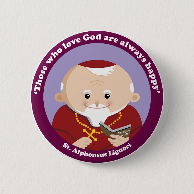 St Alphonsus Liguori 2 Inch Round Button (Front)