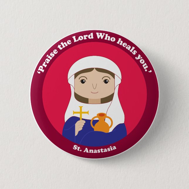 St. Anastasia 2 Inch Round Button (Front)