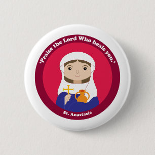 St. Anastasia 2 Inch Round Button