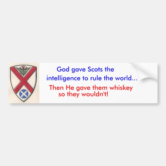 St_Andrew_020[1], God gave Scots the, Then He g... Bumper Sticker (Front)