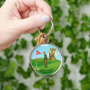 St. Andrew and Dapper Male Golfer Keychain
