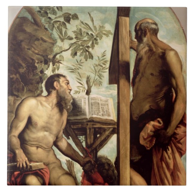 St. Andrew and St. Jerome Tile (Front)