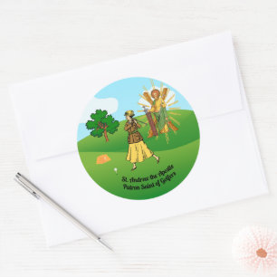 St. Andrew and Upscale Lady Golfer Classic Round Sticker