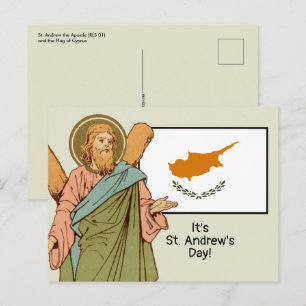 St. Andrew (RLS 01) with Flag of Cyprus Feast Day  Postcard