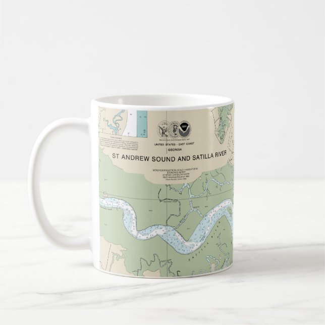 St Andrew Sound and Satilla River Nautical Chart Coffee Mug (Left)