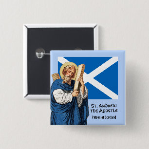 St. Andrew the Apostle and the Flag of Scotland 2 Inch Square Button