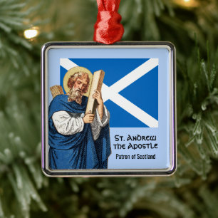 St. Andrew the Apostle and the Flag of Scotland Metal Ornament