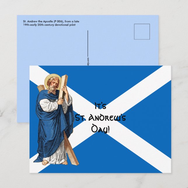 St. Andrew the Apostle and the Flag of Scotland Postcard (Front/Back)