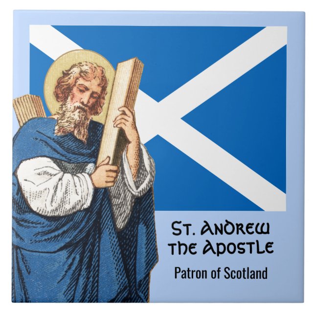 St. Andrew the Apostle and the Flag of Scotland Tile (Front)