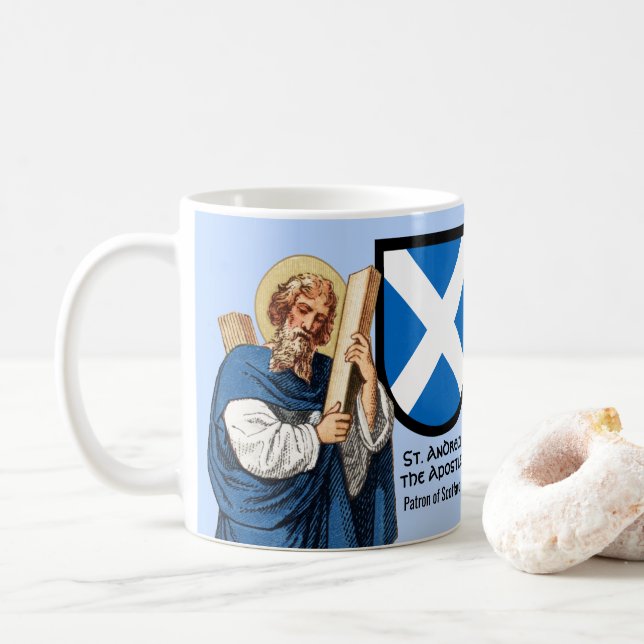 St. Andrew the Apostle (P 006) and His Shield Mug (With Donut)