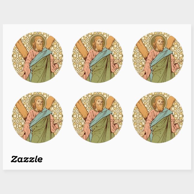 St. Andrew the Apostle (RLS 01) Classic Round Sticker (Sheet)