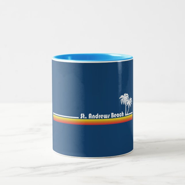 St. Andrews Beach Georgia Two-Tone Coffee Mug (Center)