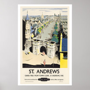 St Andrews British Railways Vintage Travel Poster