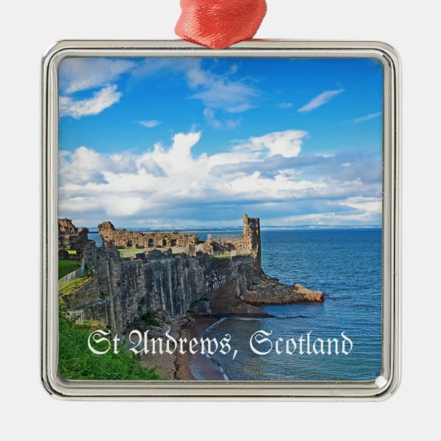 St Andrews Castle, Scotland Metal Ornament (Front)