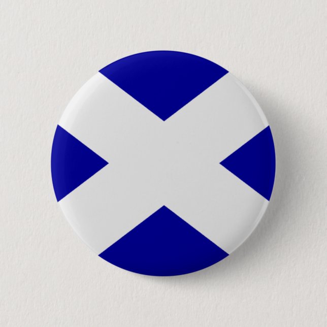 St Andrew's Cross 2 Inch Round Button (Front)