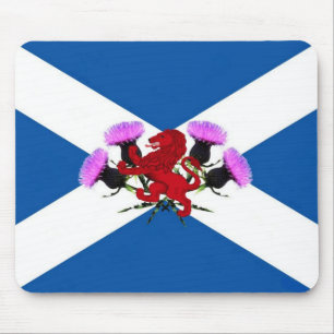 St Andrews cross, lion rampant thistle Mouse Pad
