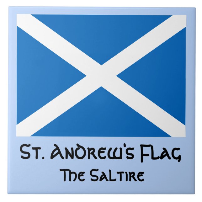 St. Andrew's Flag, Saltire, or Flag of Scotland Tile (Front)
