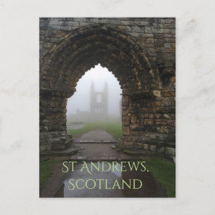 St Andrews, Scotland Cathedral Arches in Dense Fog Postcard