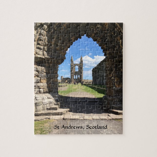 St Andrews Scotland Cathedral Ruins Towers Archway Jigsaw Puzzle (Vertical)