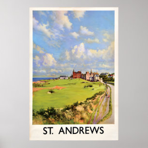 St Andrews Scotland Poster Vintage Travel Print