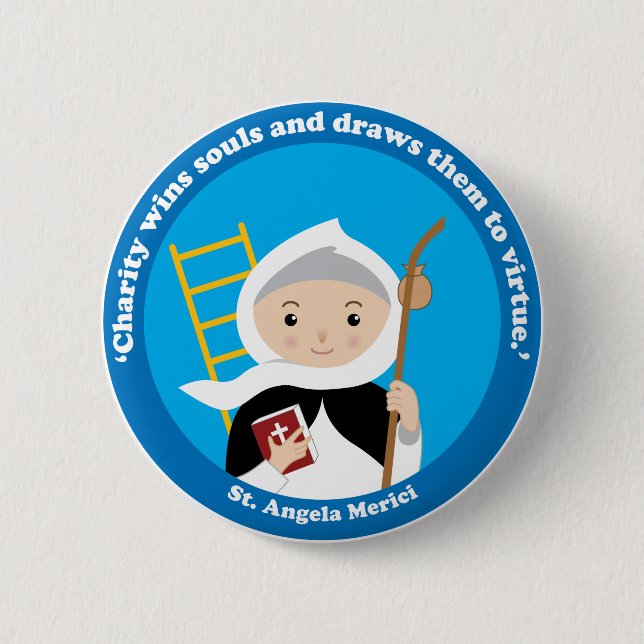 St. Angela Merici 2 Inch Round Button (Front)
