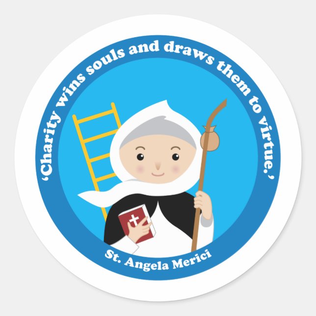St. Angela Merici Classic Round Sticker (Front)