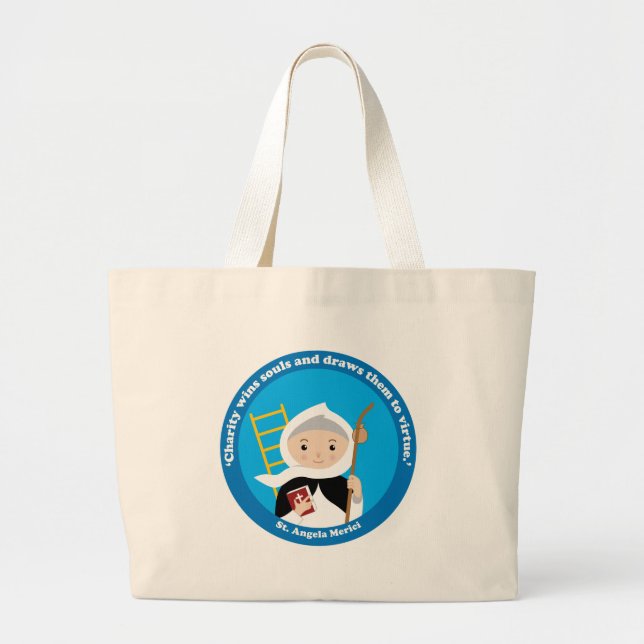 St. Angela Merici Large Tote Bag (Front)