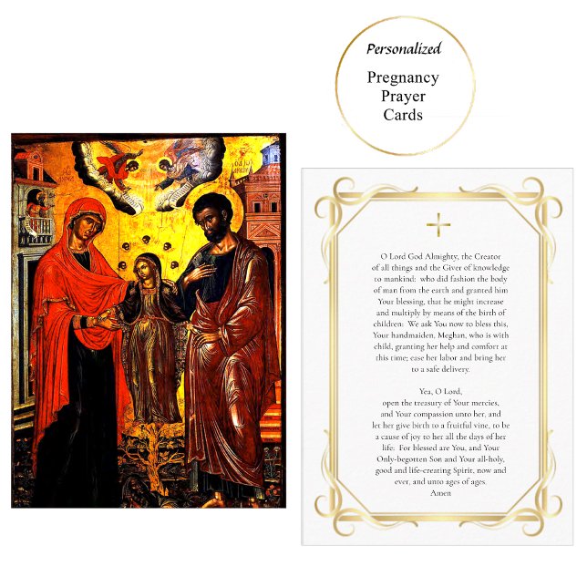 St. Anna, Joachim, Theotokos Pregnancy Pray Card (Creator Uploaded)