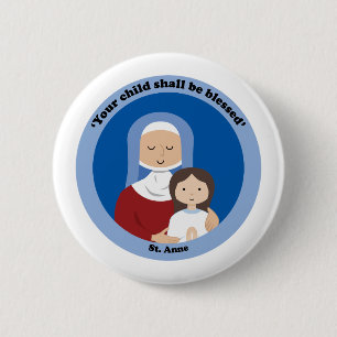 St. Anne 2 Inch Round Button